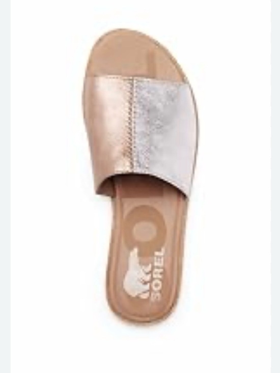 Sorel Shoes - SOREL Ella Metallic Slide Sandal — Gold/Silver